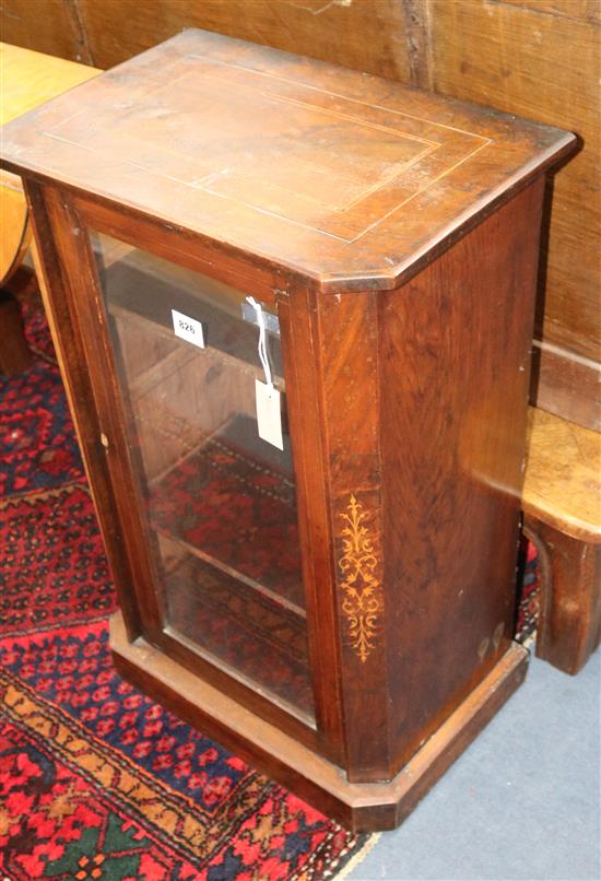 A Victorian walnut and marquetry music cabinet W.52cm
